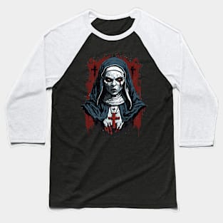 Halloween Scary Nun Bloodlines Baseball T-Shirt